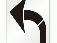 Sablon cu simbol sageata curbata